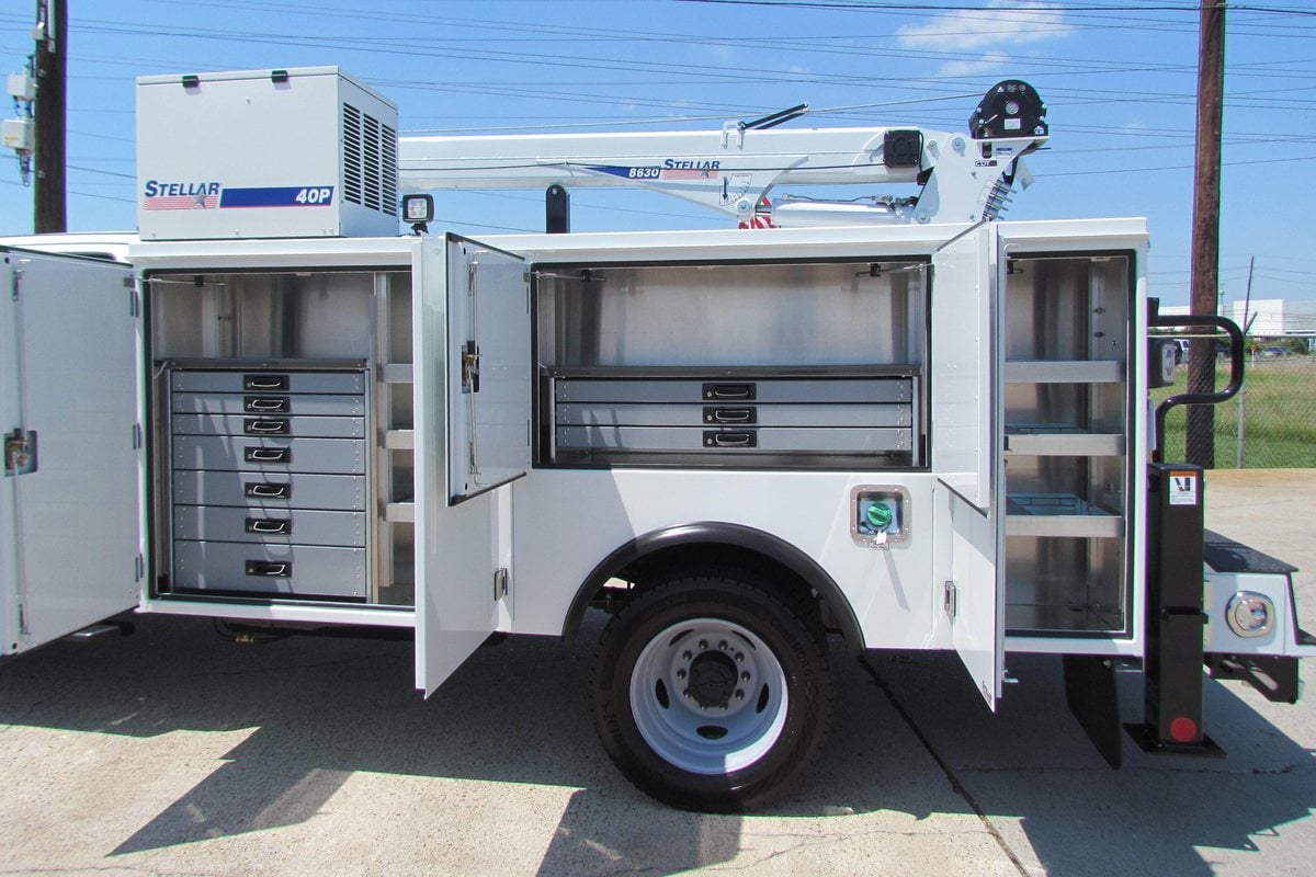Stellar TMAX 1 compartments open, showing drawers and shelving