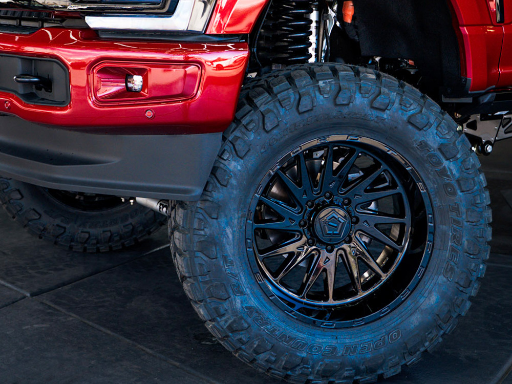 Red Lifted Truck Wheels