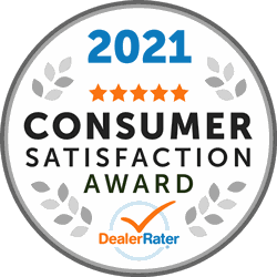 2021 Consumer Satisfaction Award, DealerRater