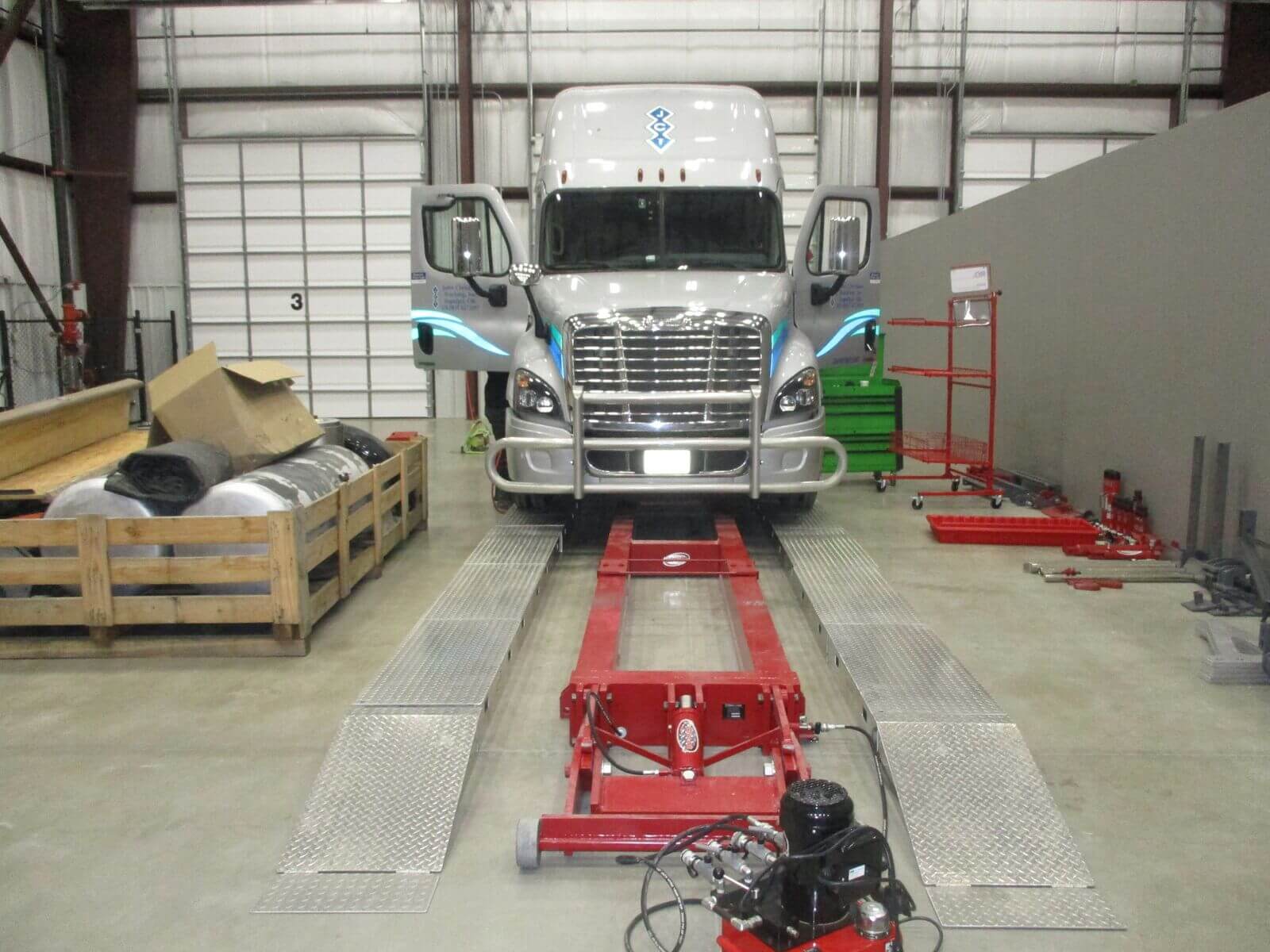 Picture of a truck in a service bay