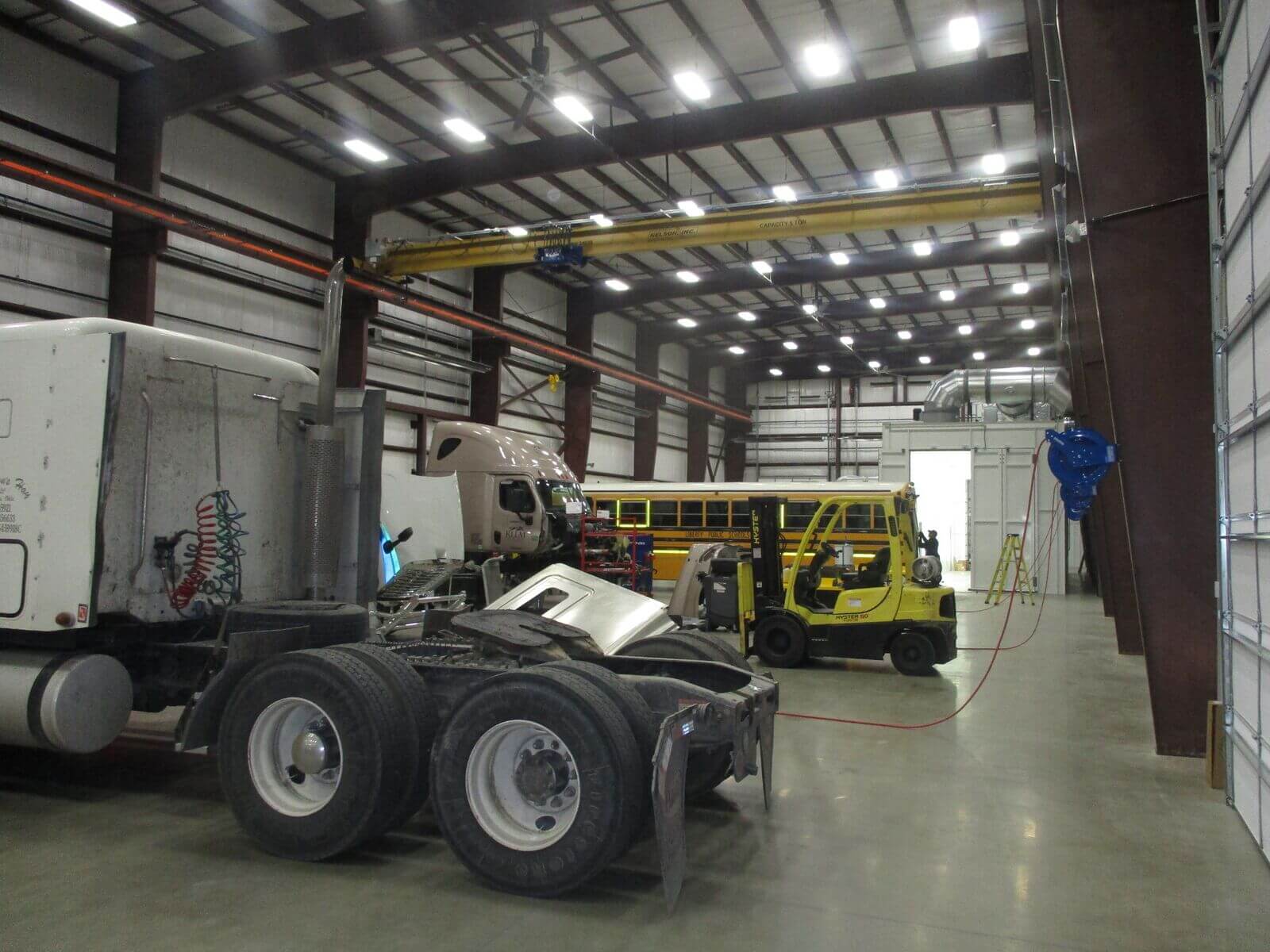 Picture of the interior of a Premier Truck collision center