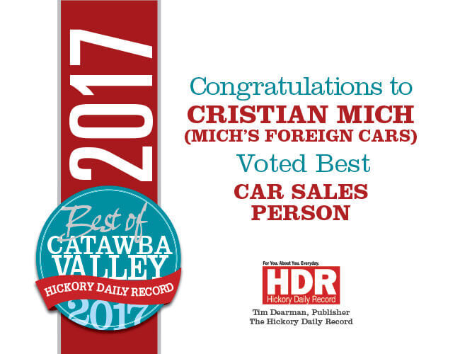 Michs Foreign Cars Serving Hickory, NC, Used Cars Our Awards