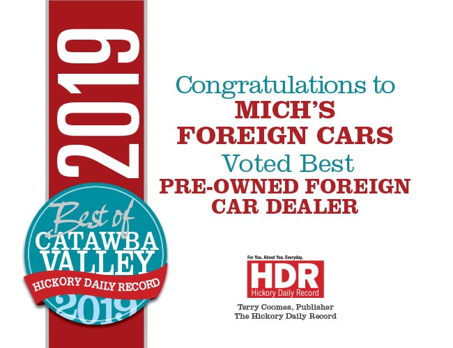 Michs Foreign Cars Serving Hickory, NC, Used Cars Our Awards