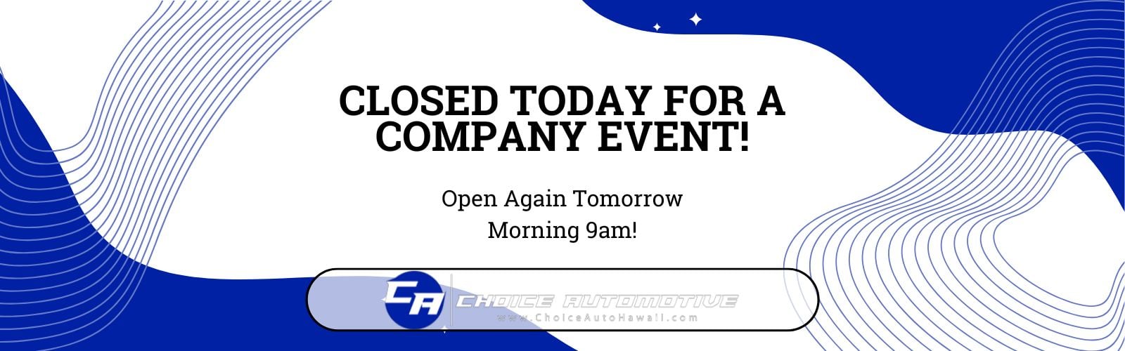 Closed for Company Event