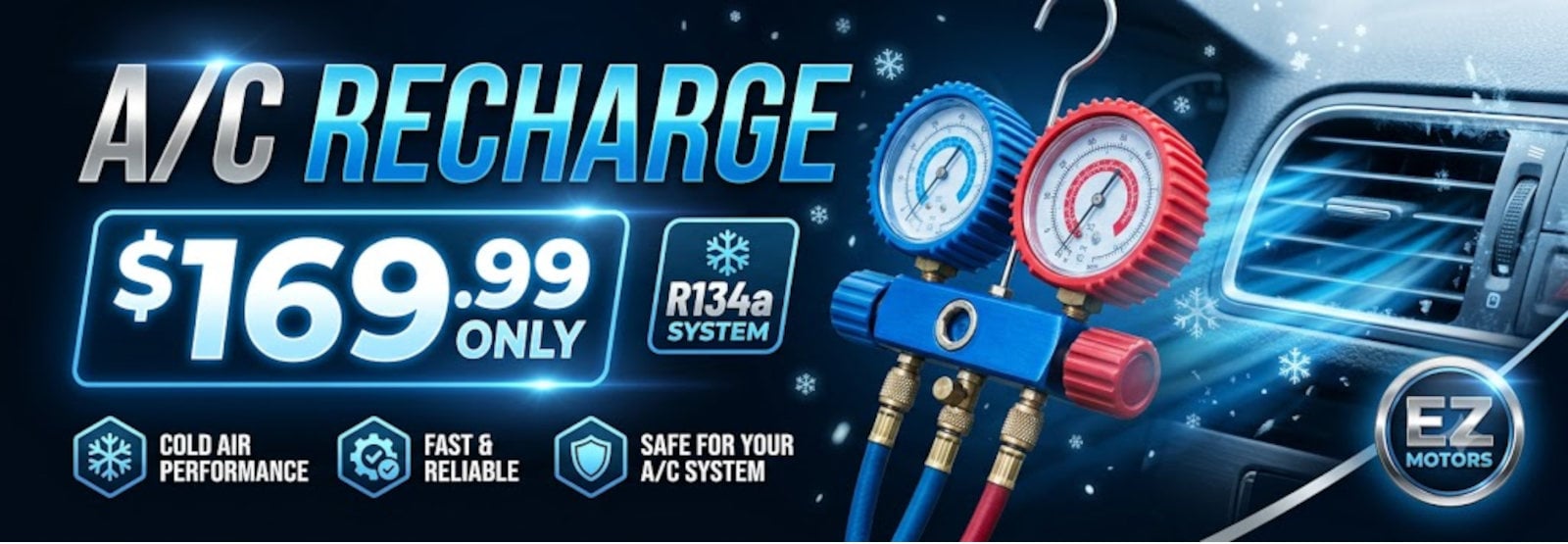 AC Recharge Special R134a EZ Motors