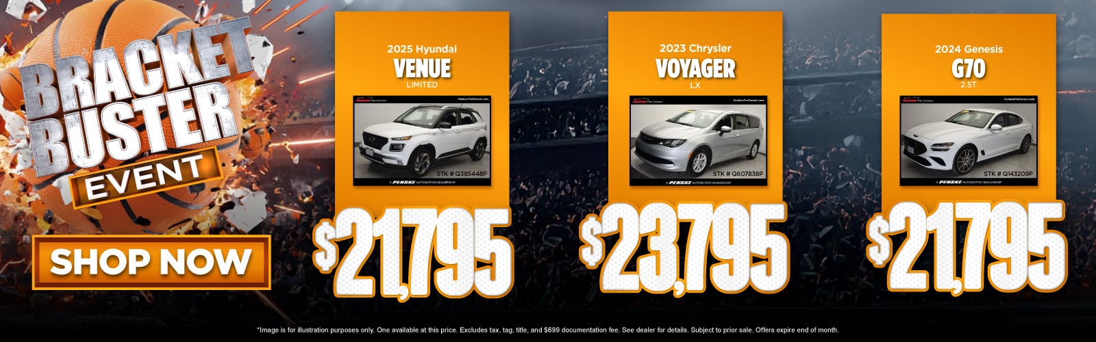 *Image is for illustration purposes only. One available at this price. Excludes tax, tag, title, and $699 documentation fee. See dealer for details. Subject to prior sale. Offers expire end of month.