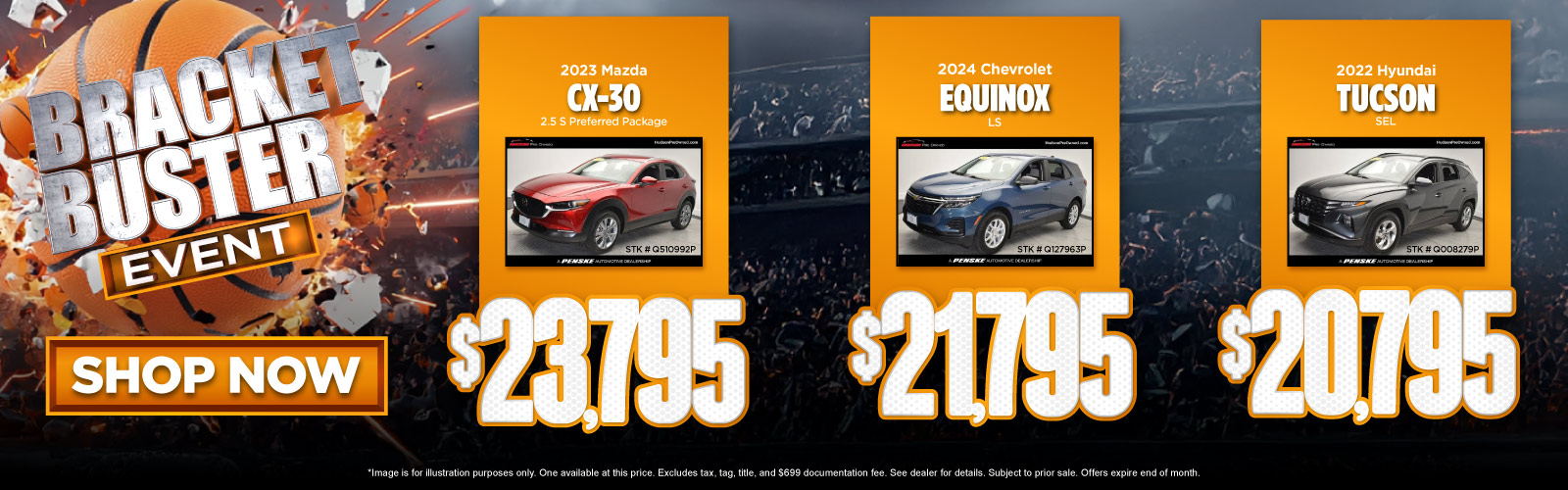 *Image is for illustration purposes only. One available at this price. Excludes tax, tag, title, and $699 documentation fee. See dealer for details. Subject to prior sale. Offers expire end of month.