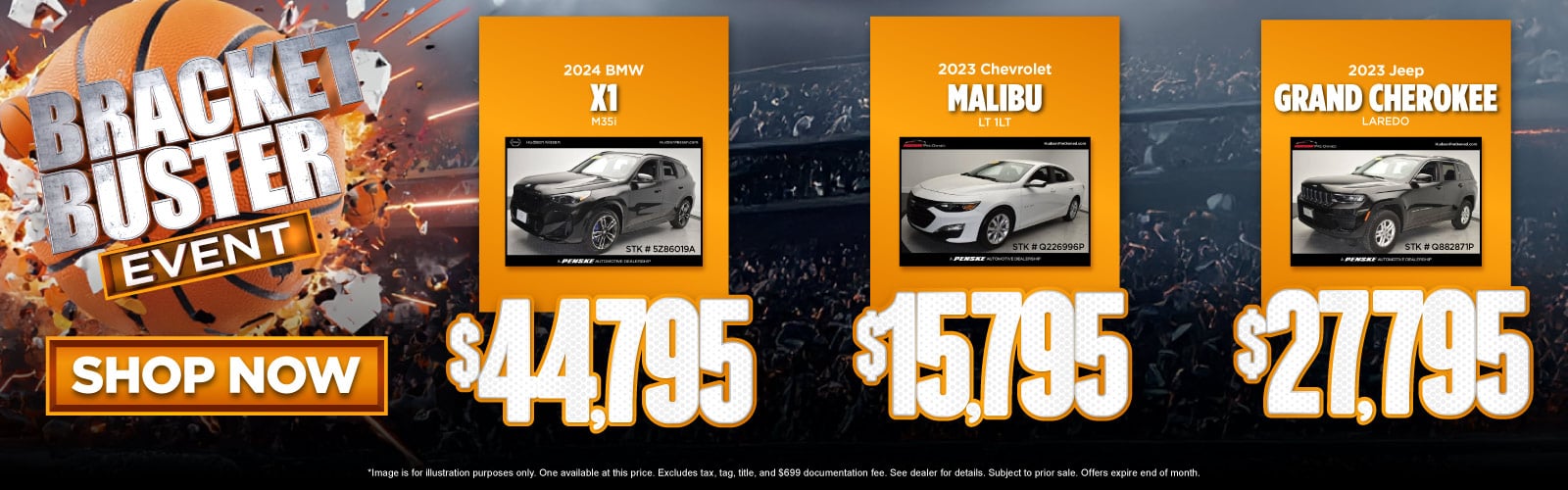 *Image is for illustration purposes only. One available at this price. Excludes tax, tag, title, and $699 documentation fee. See dealer for details. Subject to prior sale. Offers expire end of month.