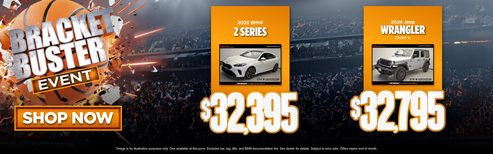 *Image is for illustration purposes only. One available at this price. Excludes tax, tag, title, and $699 documentation fee. See dealer for details. Subject to prior sale. Offers expire end of month.