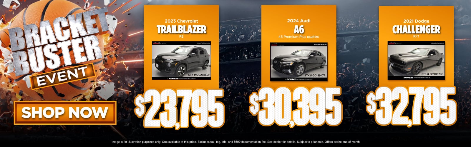 *Image is for illustration purposes only. One available at this price. Excludes tax, tag, title, and $699 documentation fee. See dealer for details. Subject to prior sale. Offers expire end of month.