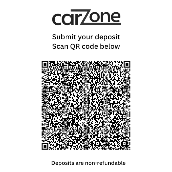 Carzone — Submit your deposit, scan QR code below