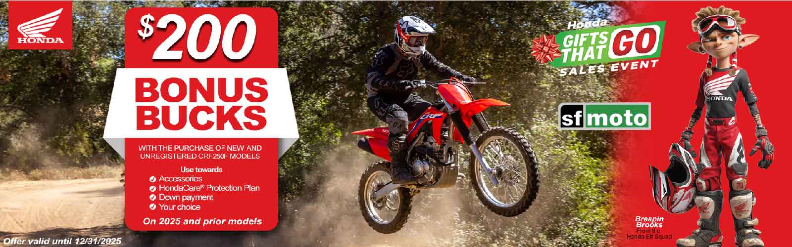 Honda Bonus Bucks CRF250F 2025