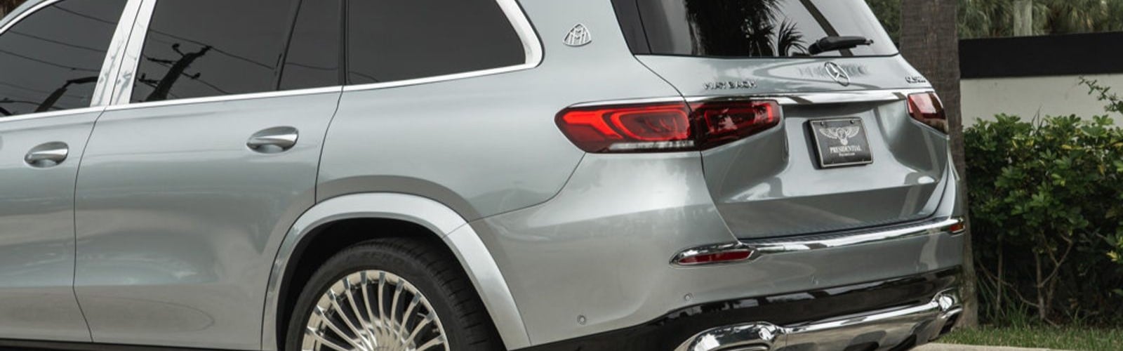 Rear three-quarter view of a Mercedes-Maybach GLS 600 serviced near Boca Raton and Delray Beach